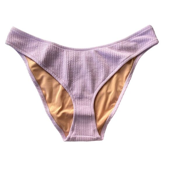 J Crew Lilac Purple Jacquard Texture Curve Waist Cheeky Bikini Bottom Sz XL NWT - Picture 5 of 15